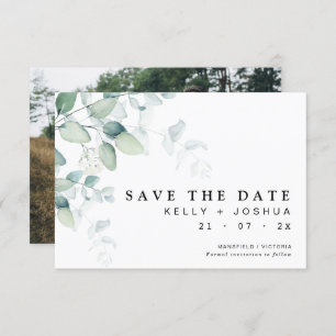 Greenery Eucalyptus Wedding speichert die Datumska Einladung
