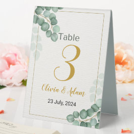 Greenery Eucalyptus Wedding Tischnummer Tischaufsteller