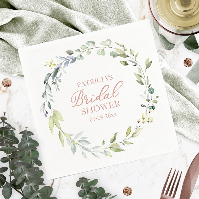 Greenery Eucalyptus Wreath Brautparty Napkins Serviette (Von Creator hochgeladen)