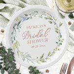 Greenery Eucalyptus Wreath Brautparty Pappteller<br><div class="desc">Greenery Eucalyptus Wreath Brautparty Paper Plate</div>