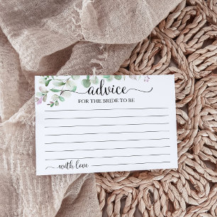 Greenery Eukalyptus Brautparty Advice Cards Postkarte