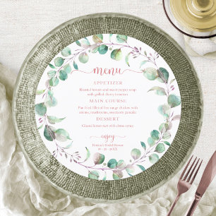 Greenery Eukalyptus Brautparty Circle Menu Invi Einladung