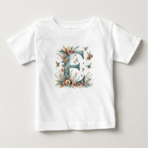 Greenery Fairies Monogram Letter E Baby T-shirt