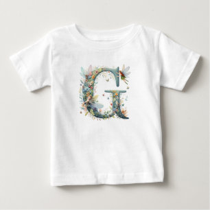 Greenery Fairies Monogram Letter G Baby T-shirt