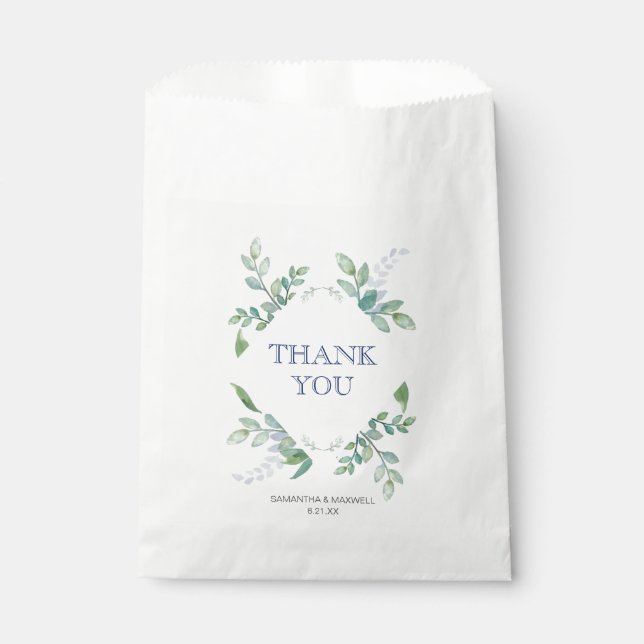 Greenery Favor Bags Geschenktütchen (Vorderseite)