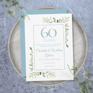 Greenery Floral 60. Jubiläum Save the Date Einladung