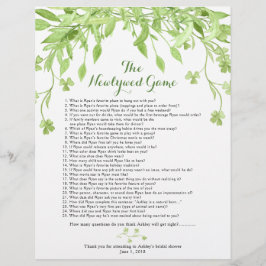 Greenery Floral Brautparty Games Flyer