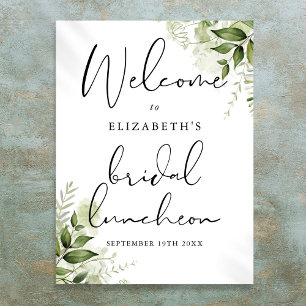 Greenery Floral Bridal Luncheon Begrüßungszeichen Poster