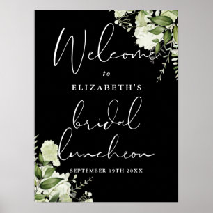 Greenery Floral Bridal Luncheon Begrüßungszeichen Poster