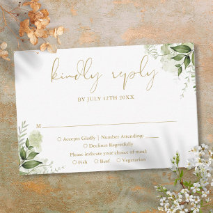 Greenery Floral Elegant RSVP Karte