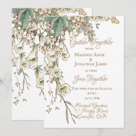Greenery Floral Garland Script Elegante Hochzeit Einladung