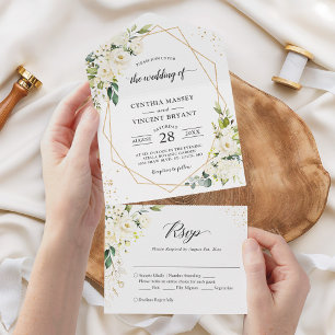 Greenery Floral Geometric (kein ENV erforderlich) All In One Einladung