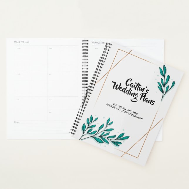 Greenery Floral Gold Foil Blätter Hochzeitsplaner Planer (Anzeige)