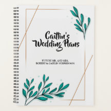 Greenery Floral Gold Foil Blätter Hochzeitsplaner