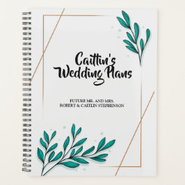 Greenery Floral Gold Foil Blätter Hochzeitsplaner Planer