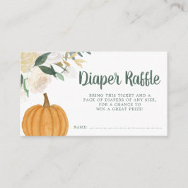 Greenery Floral Pumpkin Fall Diaper Raffle Begleitkarte