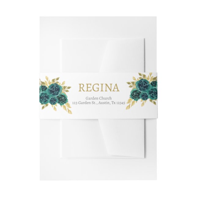 Greenery Floral Quinceañera Einladungsbanderole (Vorderseite Beispiel)