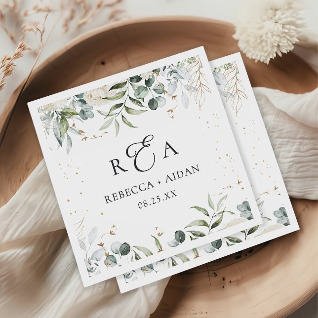 Greenery Floral Watercolor Wedding Serviette (Von Creator hochgeladen)