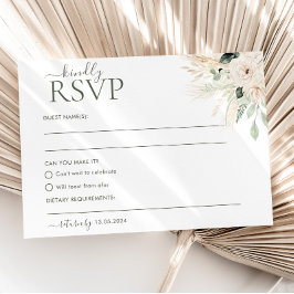 Greenery Floral Wedding RSVP Postcard Victoria