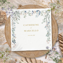 Greenery Floral Wildblumen Gold Wedding Serviette