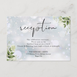 Greenery Floral Winter Wedding Empfang Begleitkarte