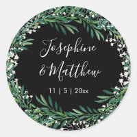 Greenery & Florets Black Wedding