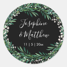 Greenery & Florets Black Wedding