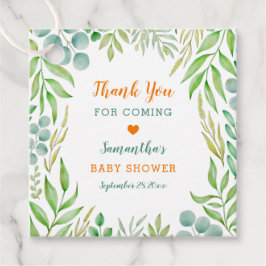 Greenery Foliage Botanical Baby Shower Geschenkanhänger
