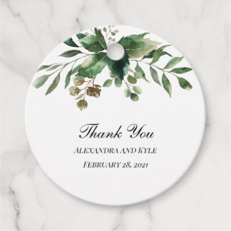 Greenery Foliage Eucalyptus Favor Vielen Dank Tag Geschenkanhänger