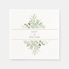 Greenery Foliage Wedding Napkins Serviette