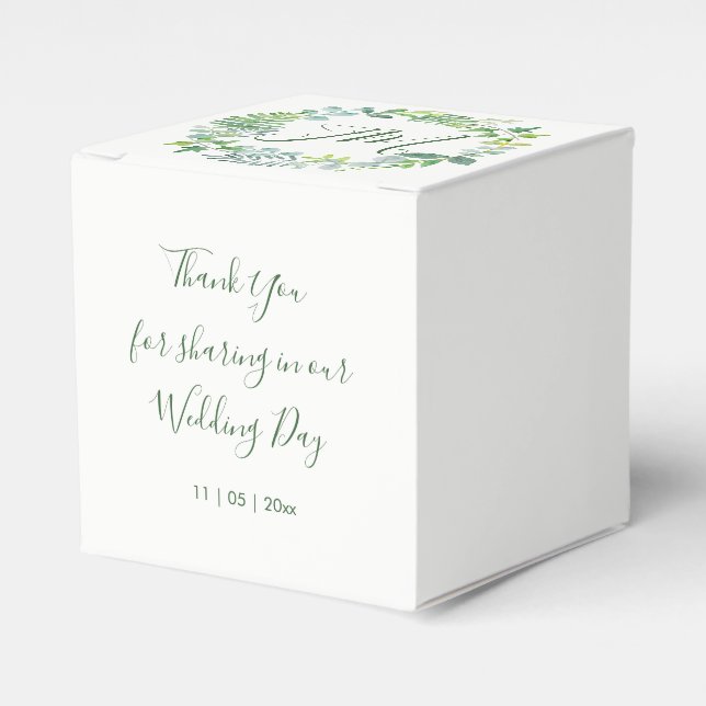 Greenery Foliage Wreath Wedding Geschenkschachtel (Vorderseite)