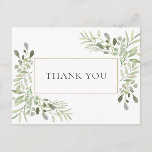 Greenery Foto Wedding Danke Postcard Postkarte
