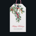 Greenery Frory Christmas Watercolor Script Family Geschenkanhänger<br><div class="desc">Mit dem Weihnachtsgeschenktag nach Maß,  der Ihnen Freude und Set verspricht,  Ihren Feiertag zu vermitteln! Unsere einzigartig gestalteten Geschenketiketten zeichnen das wahre Wesen des Urlaubsstils aus. Mit lebendigem Grün,  üppigen Beeren und einem klassischen Spielzeug-Nussknacker ist dieser Ort perfekt für Freunde und Familie,  die die beste Jahreszeit wünschen</div>