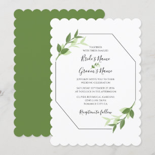 Greenery Garden Blätter Rahmen Hochzeitseinladunge Einladung