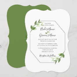 Greenery Garden Blätter Rahmen Hochzeitseinladunge Einladung