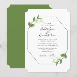 Greenery Garden Blätter Rahmen Hochzeitseinladunge Einladung