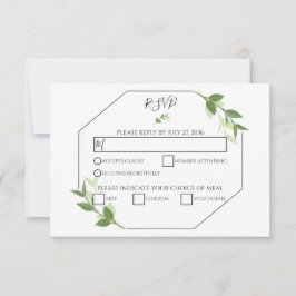 Greenery Garden Blätter Rahmen Hochzeitsszenierung RSVP Karte
