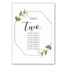 Greenery Garden Blätter Rahmen Wedding Guest Names