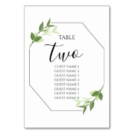 Greenery Garden Blätter Rahmen Wedding Guest Names Tischnummer
