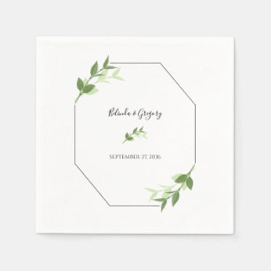 Greenery Garden Blätter Rahmen Wedding Serviette