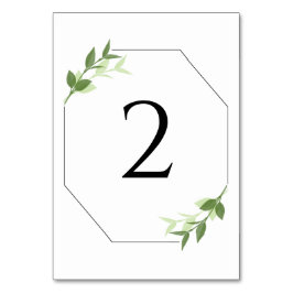 Greenery Garden Blätter Rahmen Wedding Tischnummer