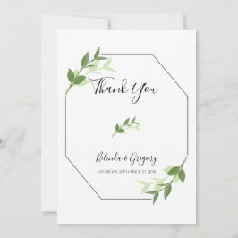 Greenery Garden Blätter Rahmen Wedding Vielen Dank Dankeskarte