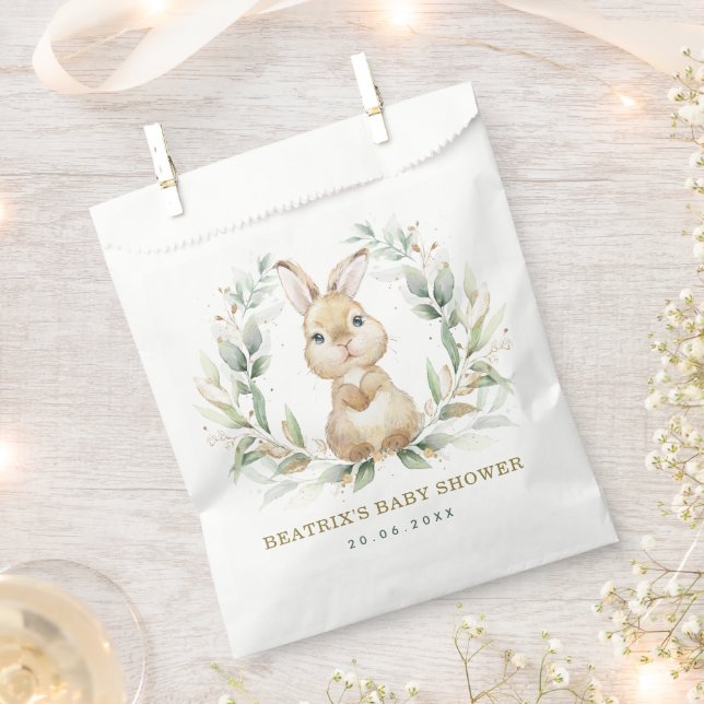 Greenery Garden Bunny Rabbit Baby Shower Party Geschenktütchen (Ausgeschnitten)