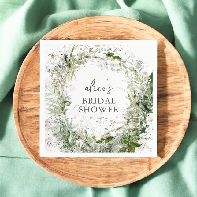 Greenery Garden Script Brautparty Serviette (Von Creator hochgeladen)