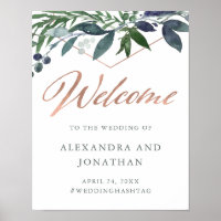 Greenery Geo | Rose Gold Script Hochzeitsempfang