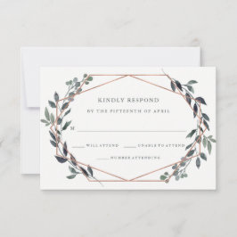 Greenery Geo | Rose Gold Wedding RSVP