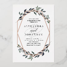 Greenery Geo White | Rose Gold Wedding