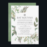 Greenery Geometric Bat Mitzvah Einladung<br><div class="desc">Bio inspirierte grüne Hochzeitsfledermaus mitzvah Einladung mit geometrischem Rahmen entwickelt,  um schnell und einfach auf Ihre Event-Besonderheiten angepasst werden.</div>