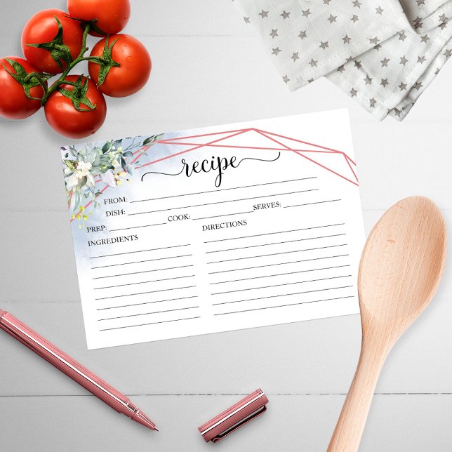 Greenery Geometric Brautparty Rezeptkarten (Von Creator hochgeladen)