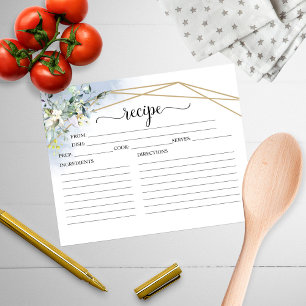 Greenery Geometric Brautparty Rezeptkarten